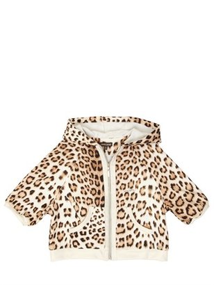 Roberto Cavalli Leopard Printed Cotton Sweatshirt