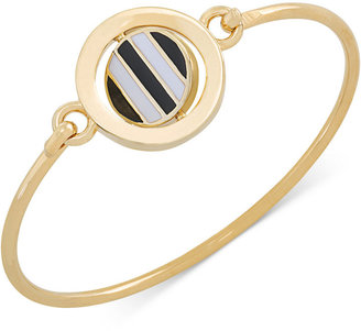 Carolee Gold-Tone Word Play Peace Spinning Charm Bangle Bracelet