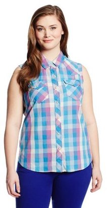 Levi's Women's Plus-Size Sleeveless Plaid Shirt