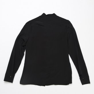 Marc by Marc Jacobs Black Buttoned Collarless Blouse, With A Floppy Necktie.
