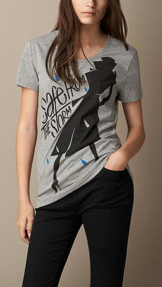 Burberry Weather Graphic Cotton T-shirt
