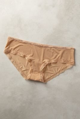 Calvin Klein Underwear Lace-Lined Hipsters Beige M Intimates