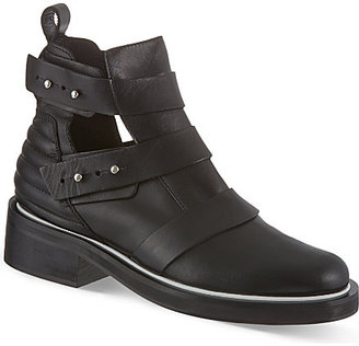 Maje Leather semi-open boots