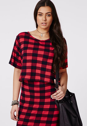 Missguided Size Checked Crop Top