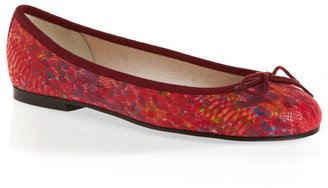 French Sole Women's Henrietta Red Patterned Nubuck Shoes