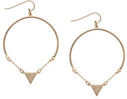 Topshop Womens **Triangle Chain Drop Hoop Earrings by Orelia - Gold