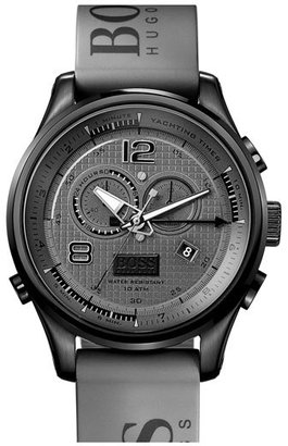 HUGO BOSS 'Iconic Regatta' Chronograph Silicone Strap Watch, 46mm