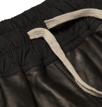Rick Owens Drop Crotch Leather Shorts