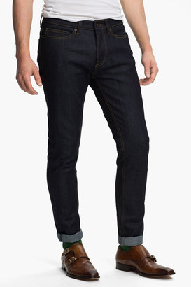Topman Skinny Fit Stretch Jeans (Dark Blue)
