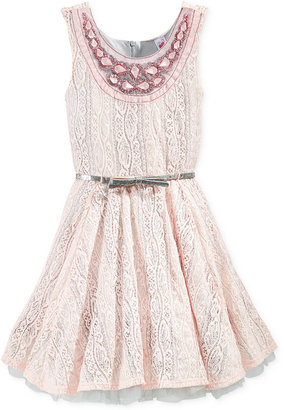 Beautees Girls' Embellished Lace Dress