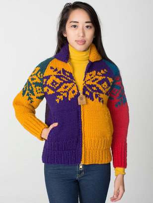 American Apparel Unisex Color Block Snowflake Canadian Sweater