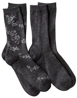 Merona Women's 2-Pack Floral Rayon Socks - Assorted Colors One Size Fits Most