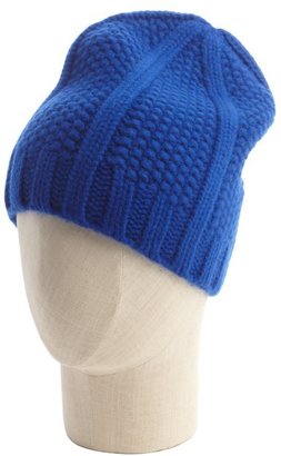 Burberry sapphire wool-cashmere blend knit hat