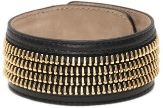 Alexander McQueen Zip Leather Cuff