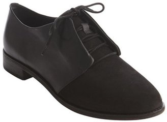 Kooba black dual textured 'Maggie' lace front oxfords