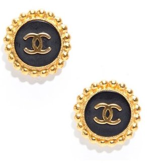 Chanel Pre-Owned Vintage CC Gold Clip On Earrings