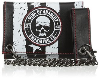 Sons of Anarchy Men's Soa Stars and Stripes Tri-Fold Wallet with Chain