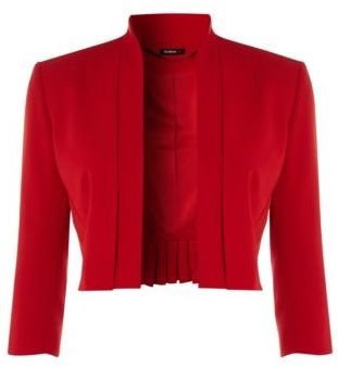 Roman Originals - Bow Back Bolero Jacket Blazer Shrug Cropped Wedding Ladies Red