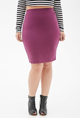 Forever 21 Plus Size Heathered Knit Pencil Skirt