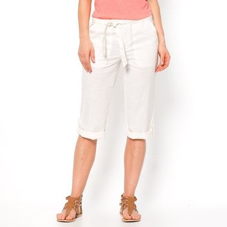 La Redoute PRIX MINI Linen Cropped Trousers with Detachable Belt Inside Leg 50 cm
