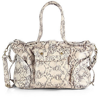 Kelly Snake-Embossed Leather Baby Bag