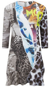 McQ Women's Ruffle Print Dress Grey/Multi