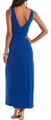 Charlotte Russe Ruched Triangle Top Maxi Dress