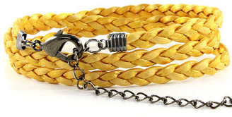 Domo Beads Braided Leather Wrap Bracelet |Gold