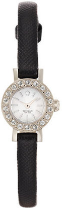 Kate Spade Ladies Petite Crystallized Stainless Steel and Leather Watch