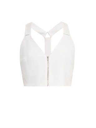 A.L.C. Bea zip-front cropped top