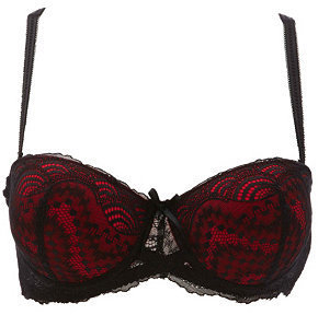 Charlotte Russe Contrast Lace Convertible Push-Up Bra