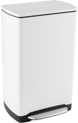 Container Store 10 gal. Wide-Step Rectangular Can White