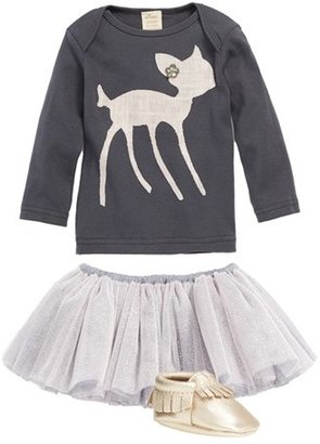 Oh Baby 'Pink Bambi' Long Sleeve Cotton Top (Baby Girls)