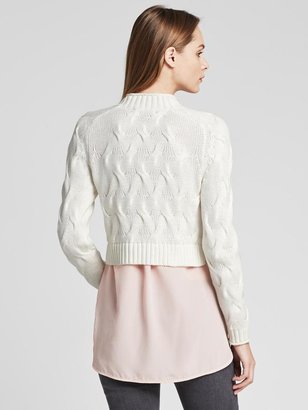 Banana Republic Cable-Knit Cropped Pullover