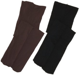 Jefferies Socks Big Girls'  All Occasion Mid Weight Flat Knit Nylon Tight 2-Pack