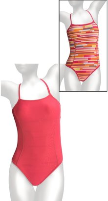 Speedo Bars and Blocks One-Piece Swimsuit - Reversible (For Women)