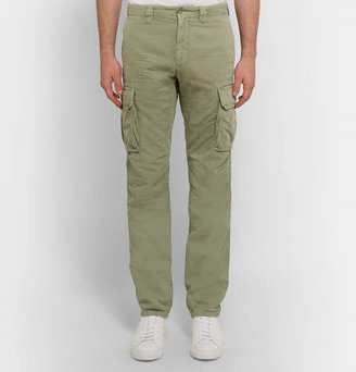Incotex Slim-fit Cotton And Linen-blend Cargo Trousers - Green