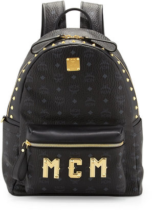 MCM Men's Studded Logo Backpack, Black