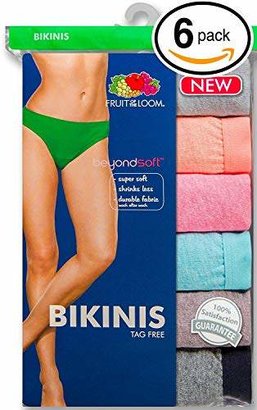 Fruit of the Loom Women's 6-Pack Cotton Bikini Panties