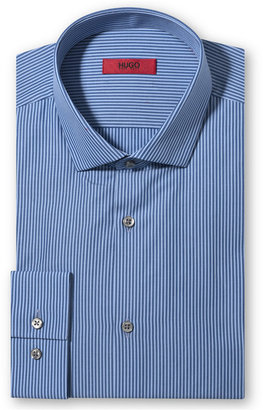 HUGO Slim-Fit Blue Stripe Dress Shirt