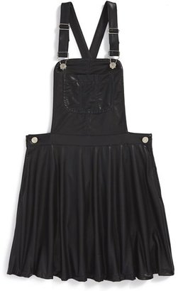 Flowers by Zoe Faux Leather Overall Dress (Big Girls)