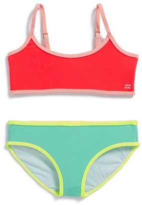 Billabong 'Sol Searcher - Athletic' Two-Piece Swimsuit (Little Girls)