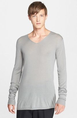 Rick Owens Fitted Wool V-Neck Sweater