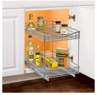 Lynk Professional® Pull Out Double Drawer - 2 Tier Sliding Cabinet Organizer 11"w x 18"d