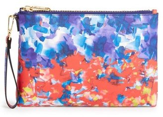 Milly 'Watercolor' Vegan Leather Wristlet Clutch