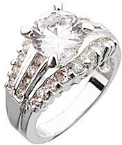 Dillard's Boxed Collection Cubic Zirconia Pave Wedding Ring