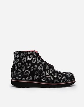 Kickers Lite Text Lace Ankle Boots - Black