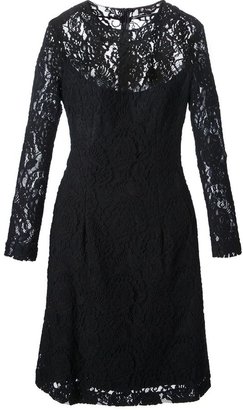 Ermanno Scervino fitted bodice flared lace dress