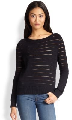 J Brand Ossie Sheer-Striped Sweater