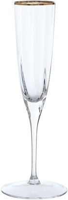 Biba Gold Rim Optic Crystal Champagne Flute